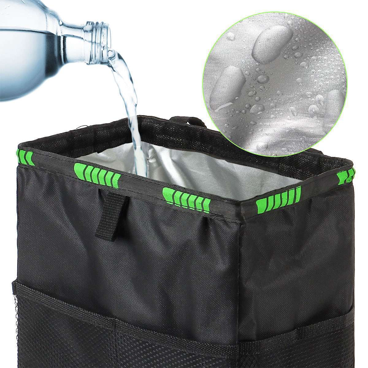 Car Trash Bag Litter Can Garbage Waste Bin Seat Organizer Storage Box for Trip